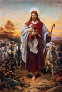 The painting The Good Shepherd by Bernhard Plockhorst