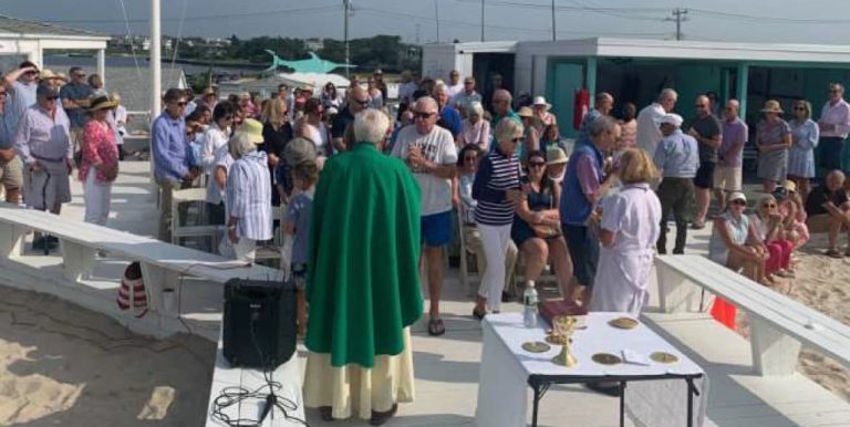 Fr. Peter at the Beach Mass July 2024