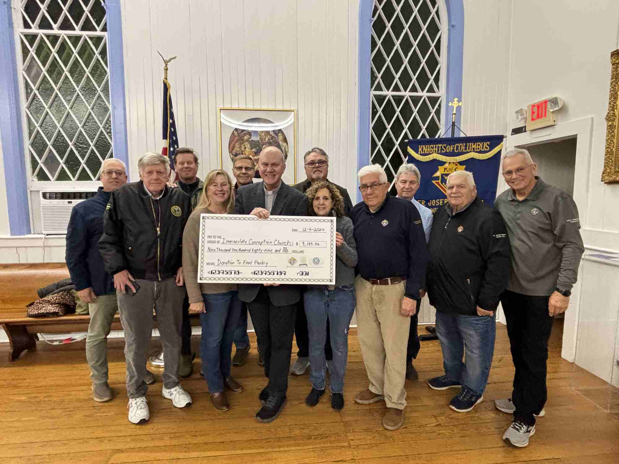 food pantry dinner check presentation